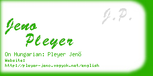 jeno pleyer business card