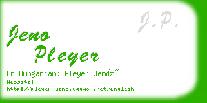 jeno pleyer business card